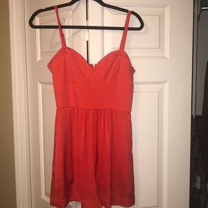 BCBG red silk romper